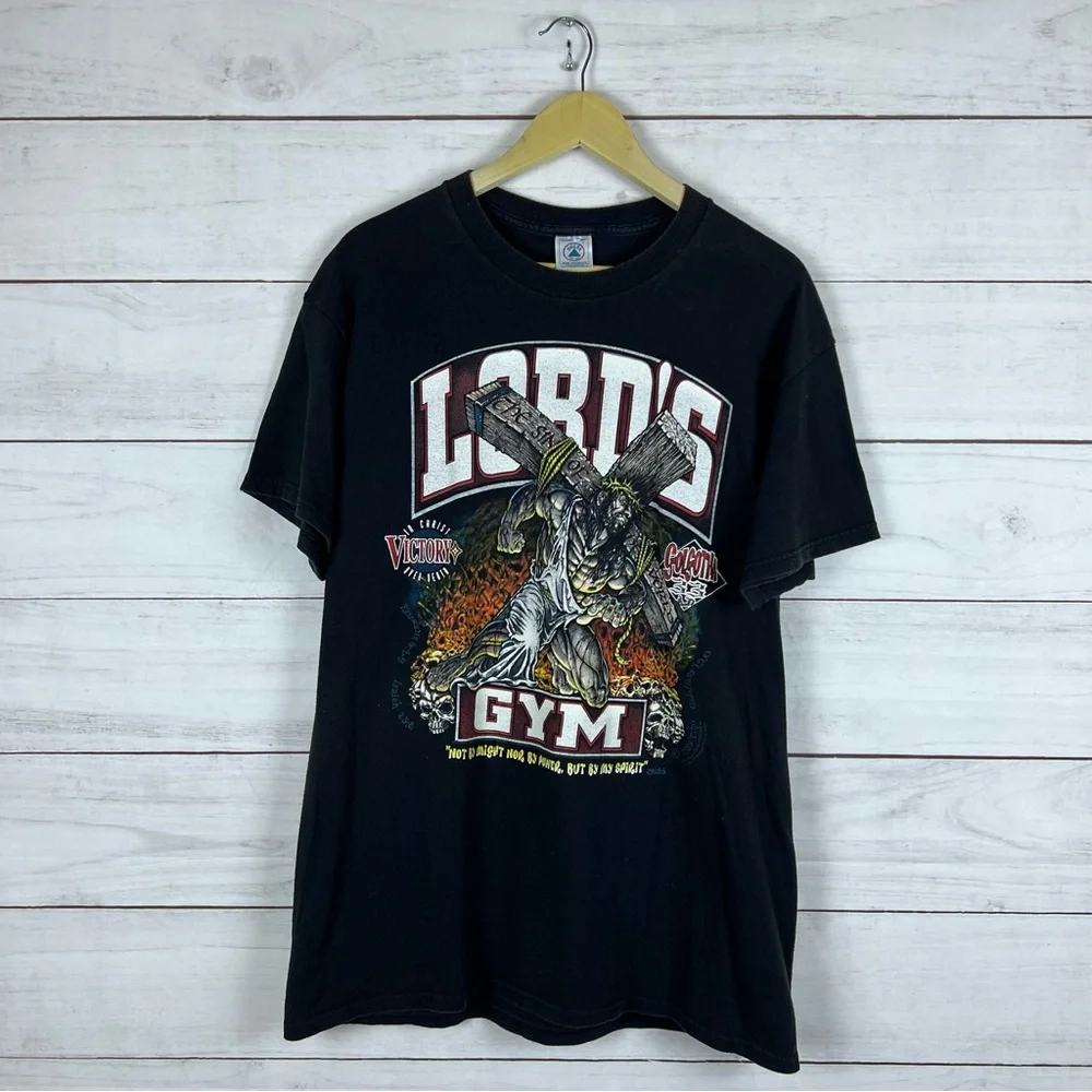 Vintage | Shirts | Rare Vintage Lords Gym Jesus Tshirt Large